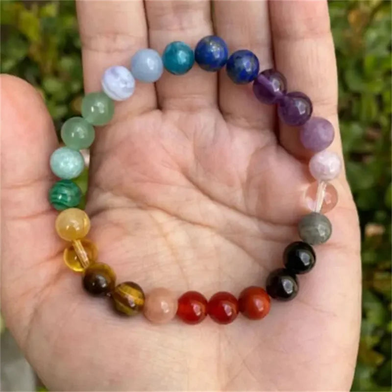 Pulseiras Femininas com PedraS PreciosaS Olho de Tigre e Ametista 7 Chakras