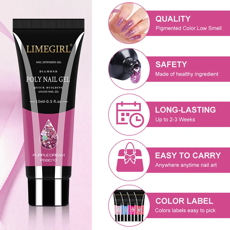 Kit Alongamento de Unha Polygel Cabine Gel Molde F1