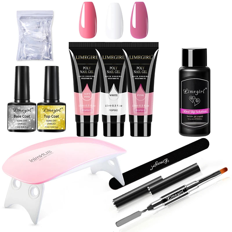 Kit Alongamento de Unha Polygel Cabine Gel Molde F1