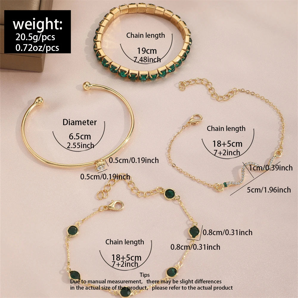 Conjunto com 4 Pulseiras Pedras Preciosas